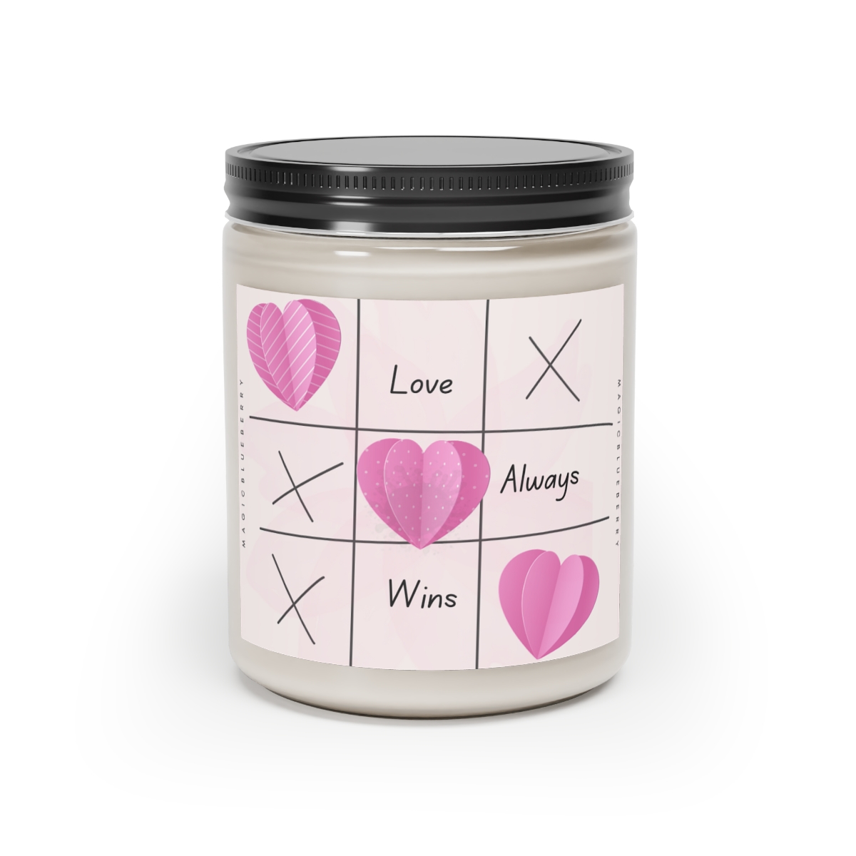 Love Always Wins - Scented Soy Wax Candle | Clear Jar | Vegan Cinnamon Stick Candle Jar | Coconut Soy Candle 9oz | Aromatherapy product thumbnail image
