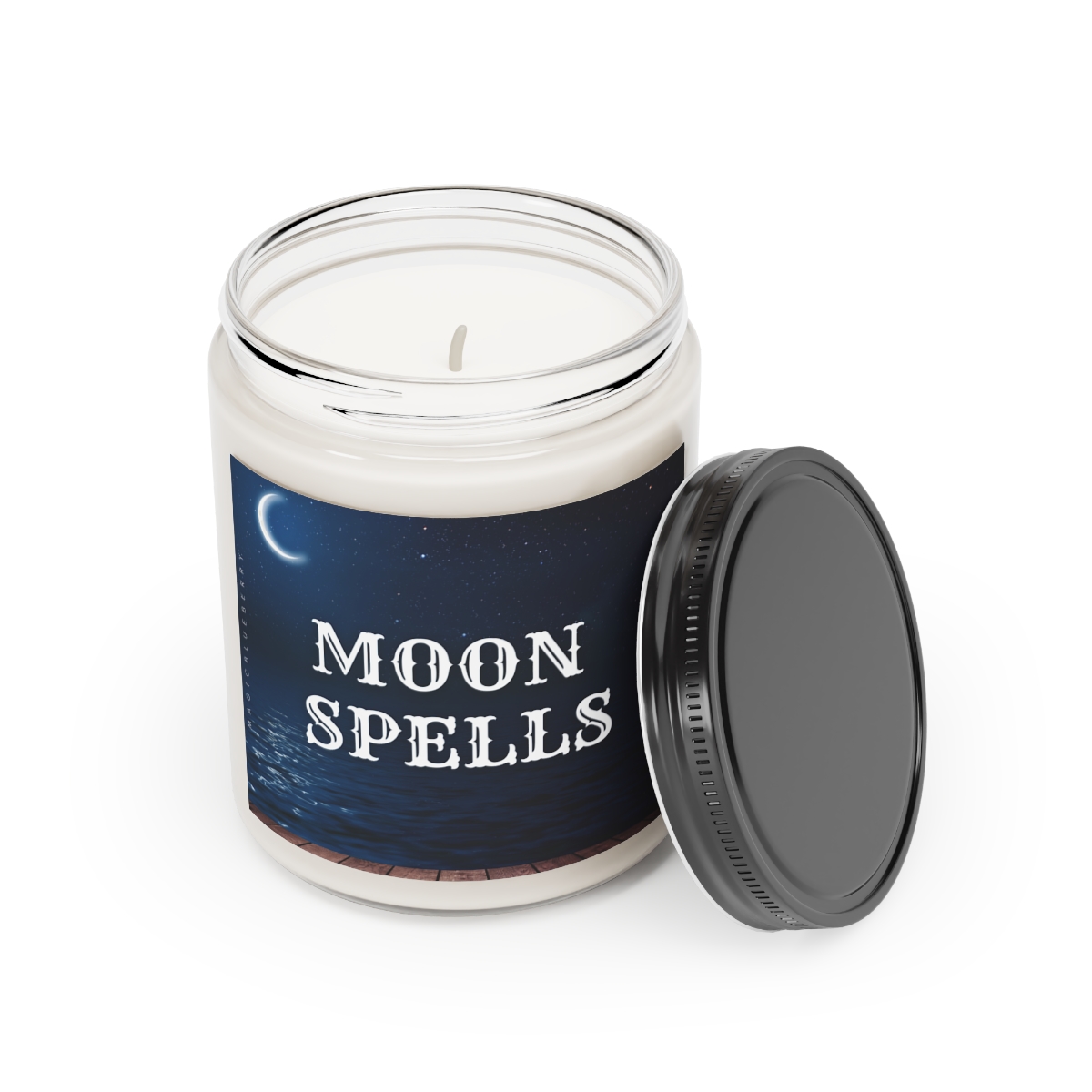 Midnight Moon Spells - Scented Soy Wax Candle | Clear Moon Jar | Manifestation Spell Candle Jar | Coconut Soy Candle 9oz | Aromatherapy product thumbnail image