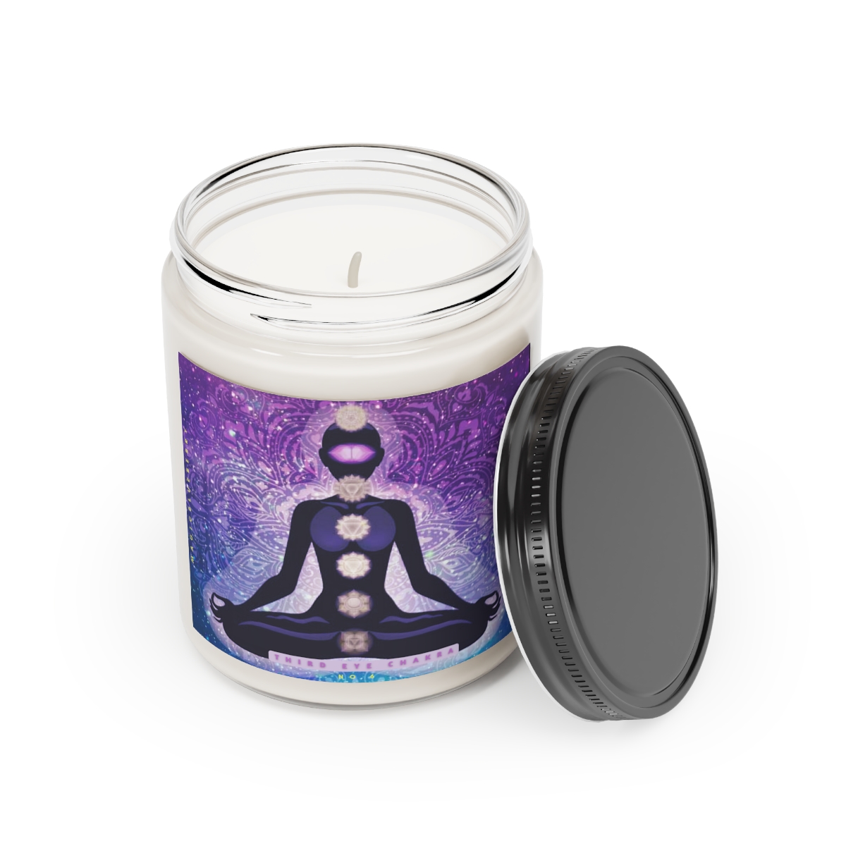 Third Eye Chakra - Scented Vegan Soy Wax Candles, Clear Jar Candle, Spell Candles, Chakra Candle, Vegan Candle, Cotton Wick Candle product thumbnail image