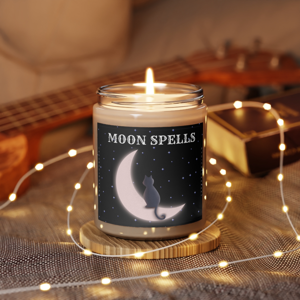 Moon Spells - Scented Vegan Soy Wax Candles, Clear Jar Candle, Spell Candles, Moon Candle, Vegan Candle, Cotton Wick Candle product thumbnail image