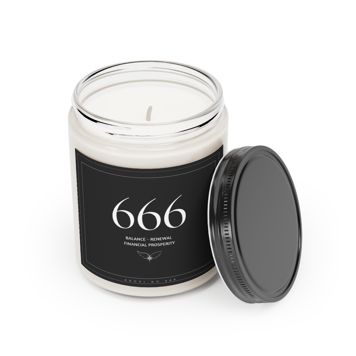 Angel Spell 666 - Scented Vegan Soy Wax Candles, Clear Jar Candle, Spell Candles, Sassy Candle, Vegan Candle, Cotton Wick Candle product thumbnail image