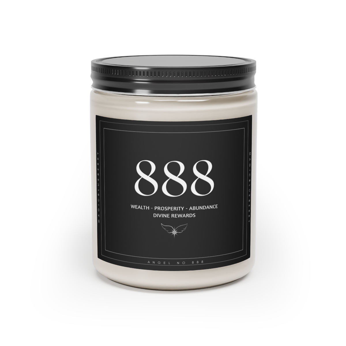 Angel Spell 888 - Scented Vegan Soy Wax Candles, Clear Jar Candle, Spell Candles, Sassy Candle, Vegan Candle, Cotton Wick Candle  product thumbnail image