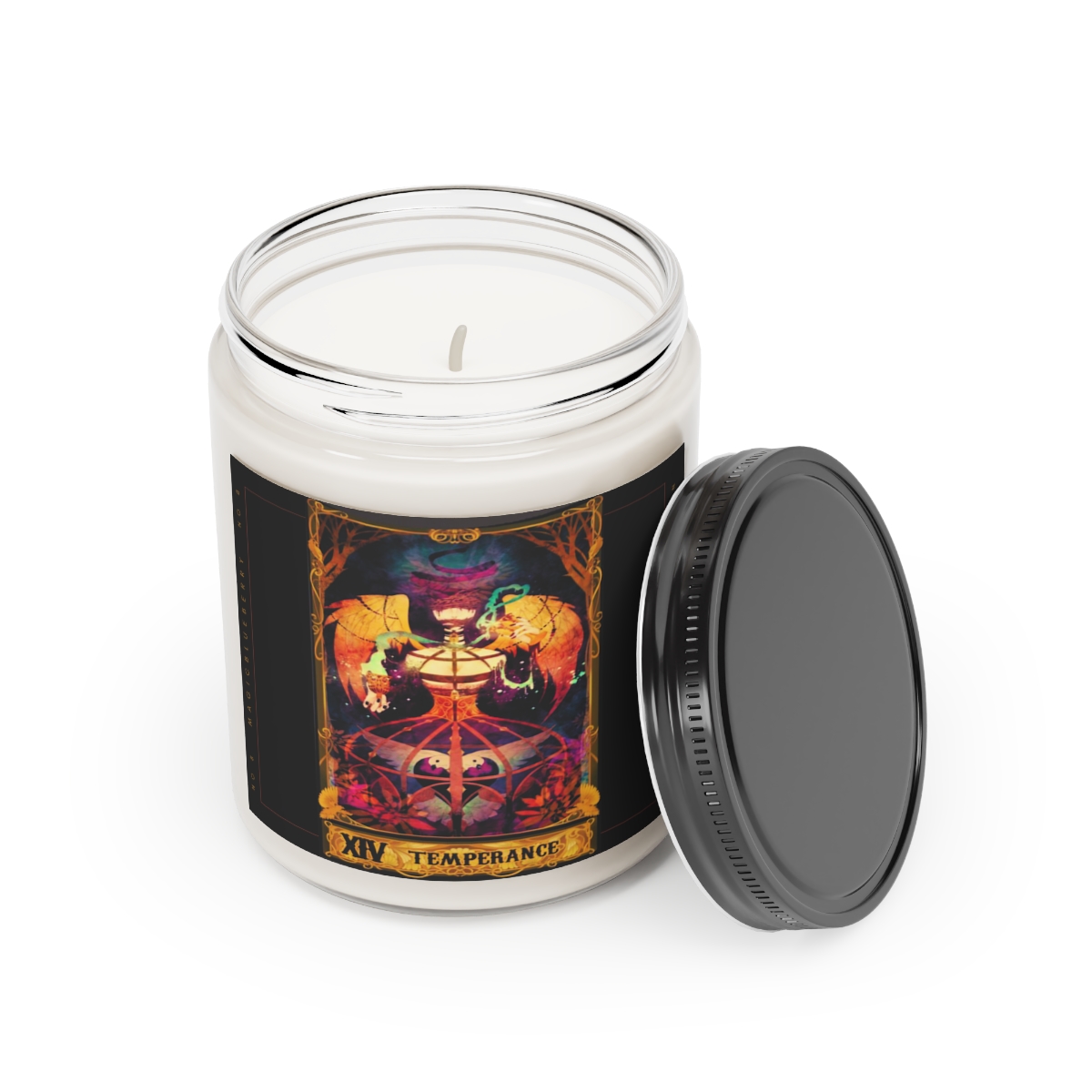 The Temperance - Scented Vegan Soy Wax Candles, Clear Jar Candle, Spell Candles, Tarot Candle, Vegan Candle, Cotton Wick Candle product thumbnail image