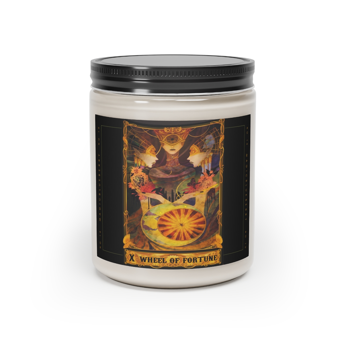 The Wheel of Fortune - Scented Vegan Soy Wax Candles, Clear Jar Candle, Spell Candles, Tarot Candle, Vegan Candle, Cotton Wick Candle  product thumbnail image