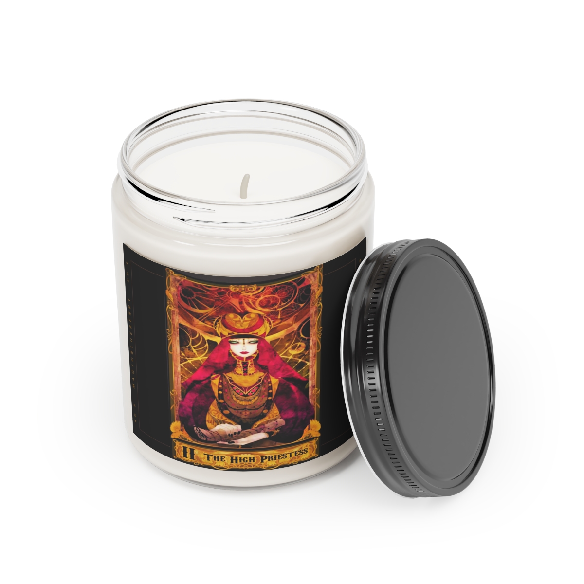 The High Priestess - Scented Vegan Soy Wax Candles, Clear Jar Candle, Spell Candles, Tarot Candle, Vegan Candle, Cotton Wick Candle product thumbnail image