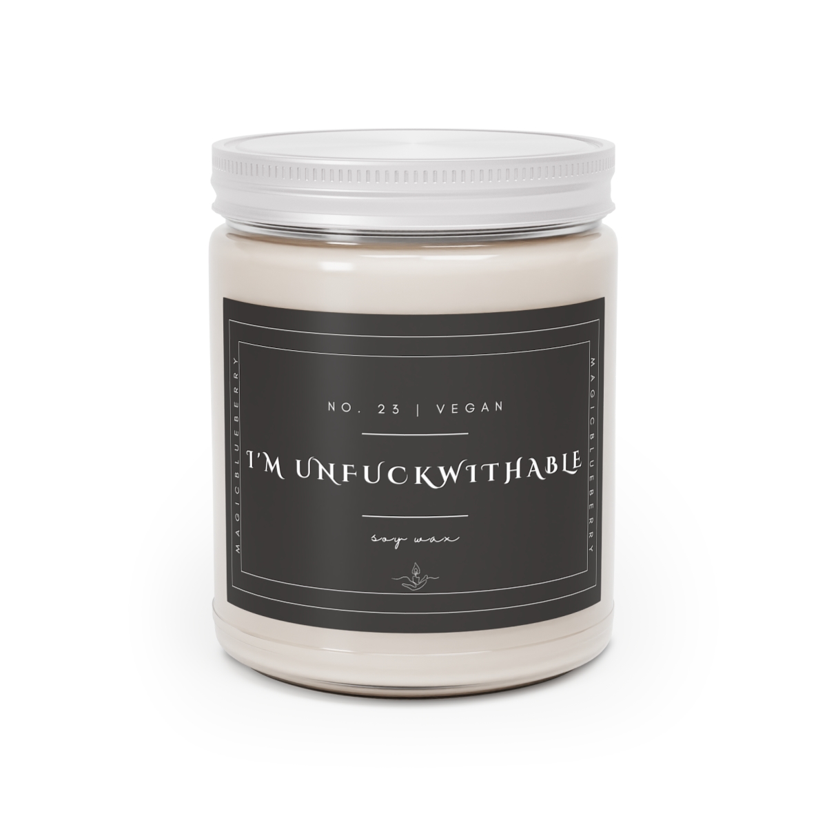 Unfuckwithable - Scented Soy Wax Candle | Clear Jar Candle | Vegan Manifestation Soy Candle | Coconut Soy Candle 9oz | Aromatherapy product thumbnail image