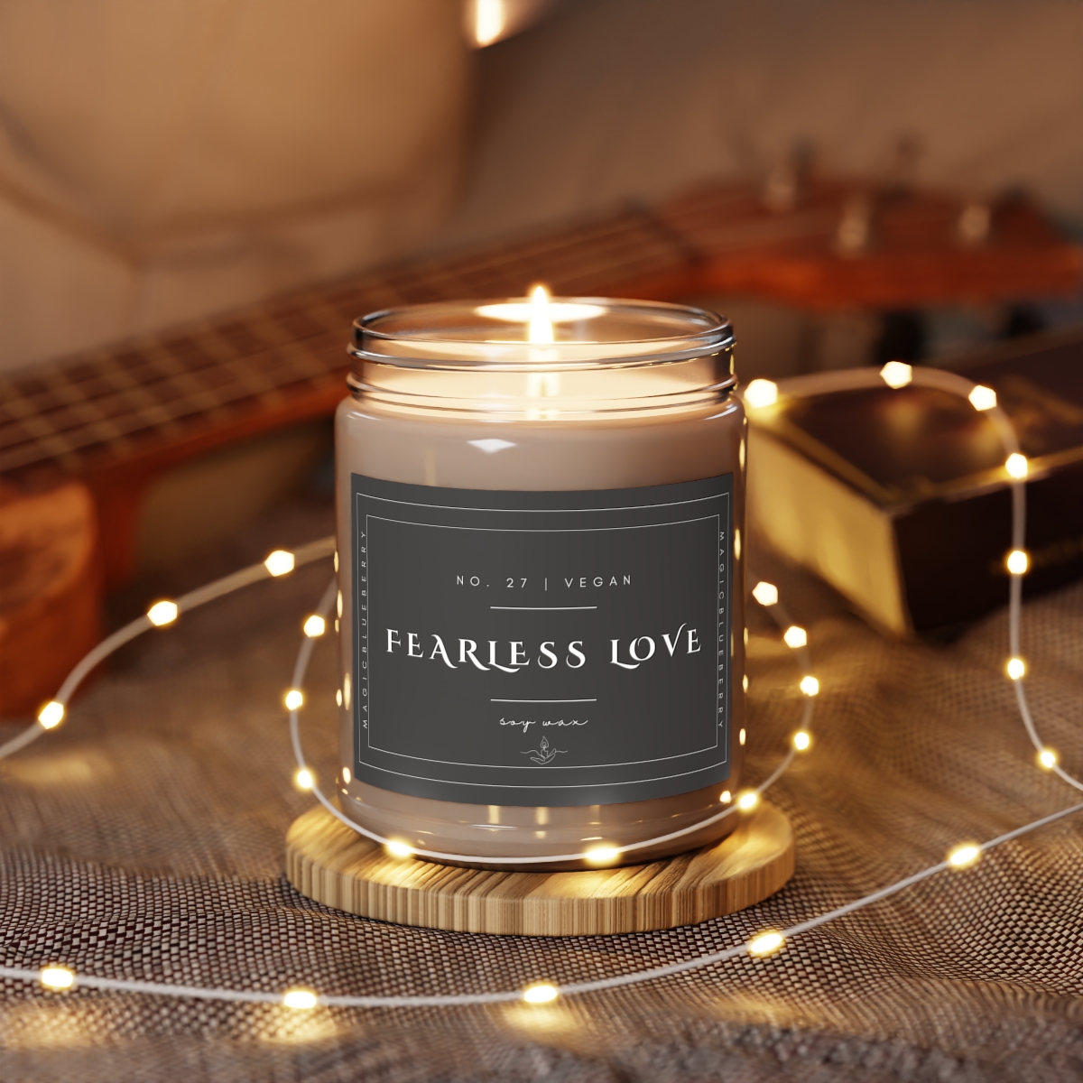 Fearless Love - Scented Soy Wax Candle | Clear Jar Candle | Vegan Manifestation Soy Candle | Coconut Soy Candle 9oz product thumbnail image