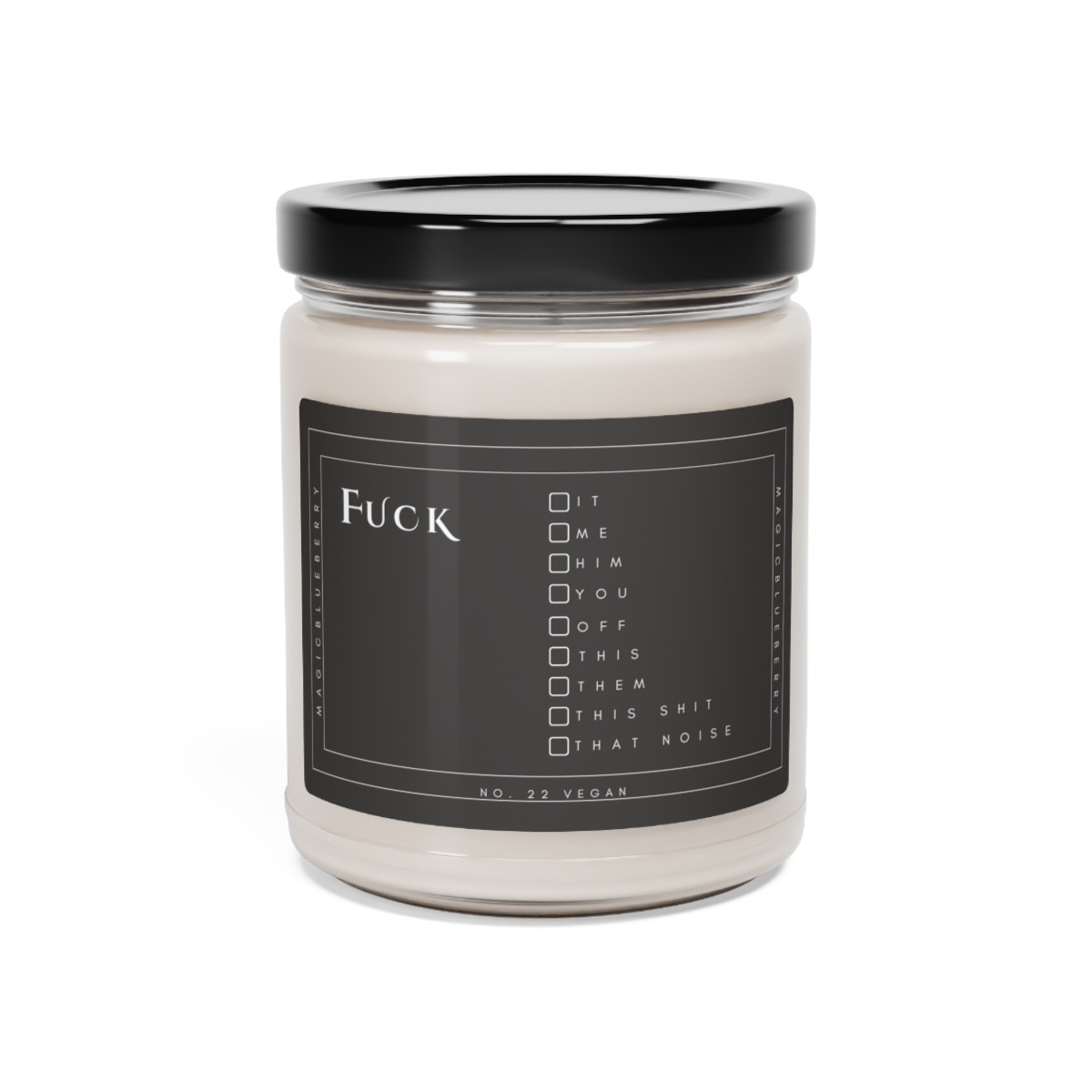Fuck, Scented Vegan Soy Wax Candles, Clear Jar Candle, Spell Candles, Sassy Candle, Vegan Candle, Cotton Wick Candle, Home Deco product thumbnail image