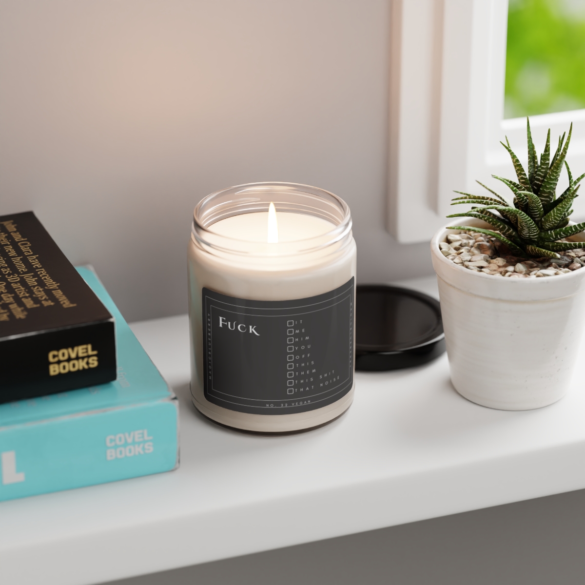 Fuck, Scented Vegan Soy Wax Candles, Clear Jar Candle, Spell Candles, Sassy Candle, Vegan Candle, Cotton Wick Candle, Home Deco product thumbnail image