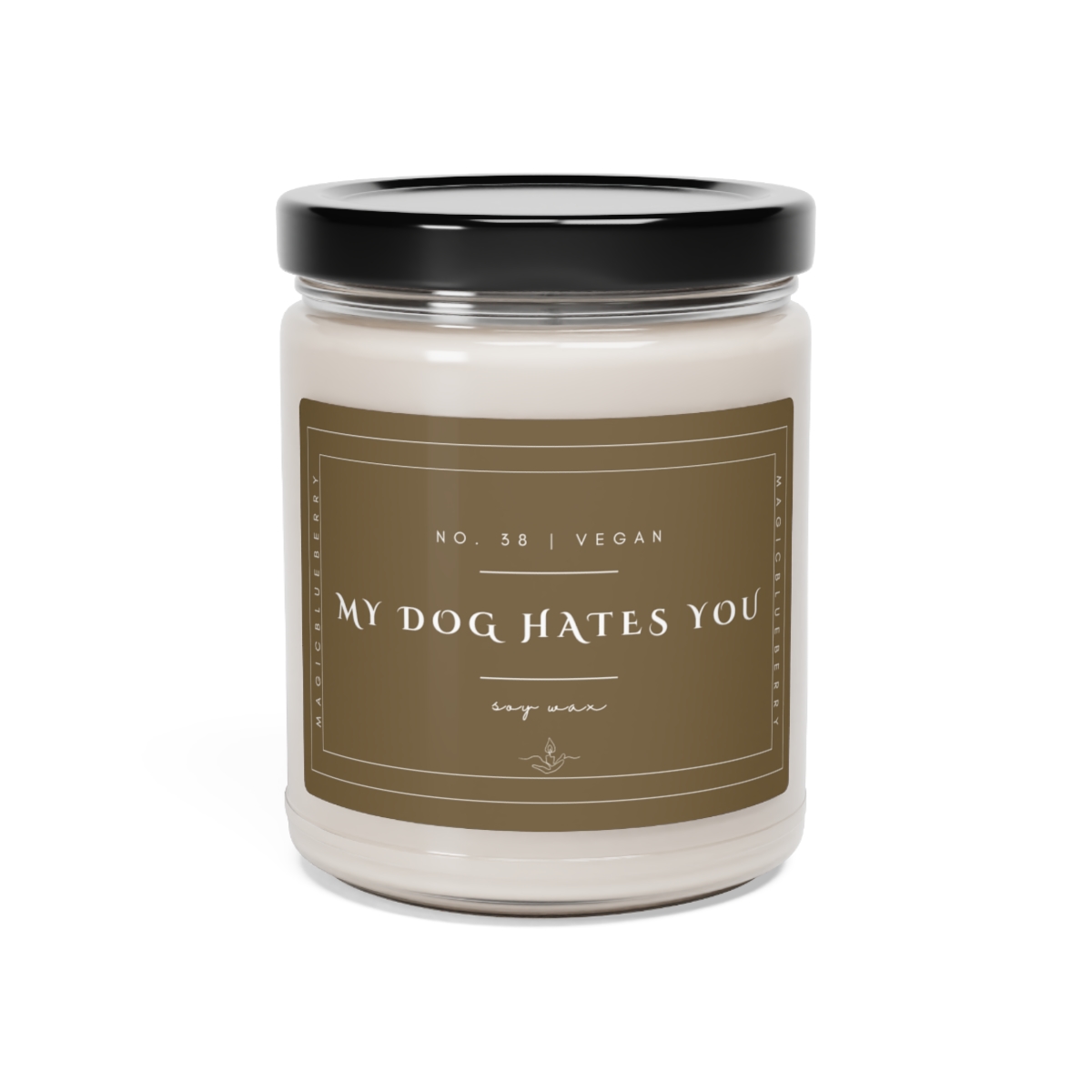 My Dog - Scented Soy Wax Candle | Clear Jar | Vegan Clean Cotton Candle | Coconut Soy Candle9oz | Positive Quote Candle product thumbnail image