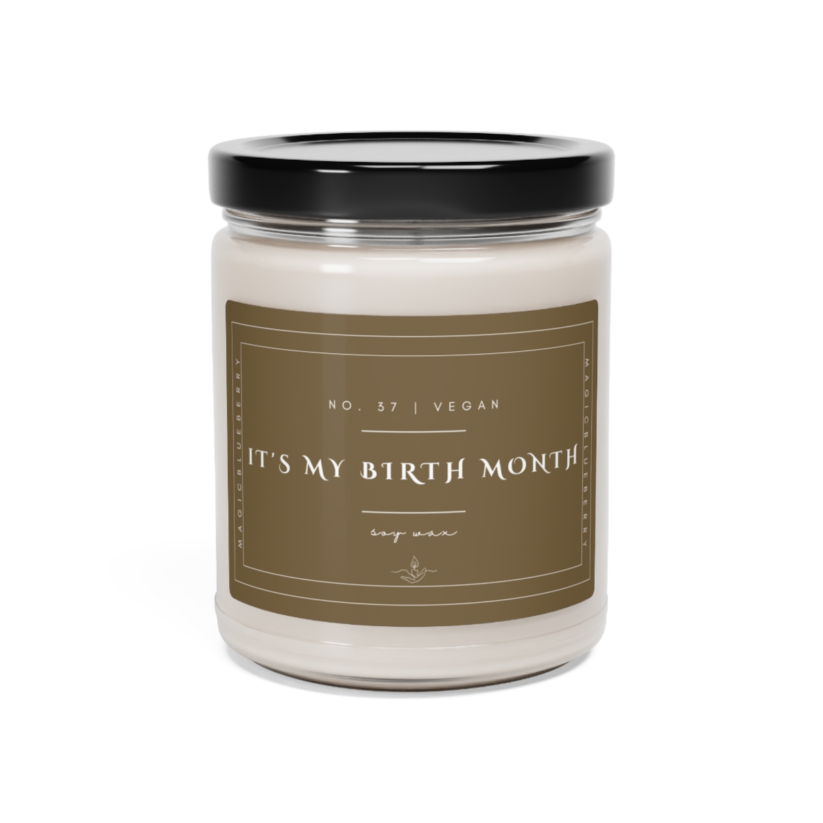 Birth Month - Scented Soy Wax Candle | Clear Jar | Vegan Clean Cotton Candle | Coconut Soy Candle9oz | Positive Quote Cand product thumbnail image