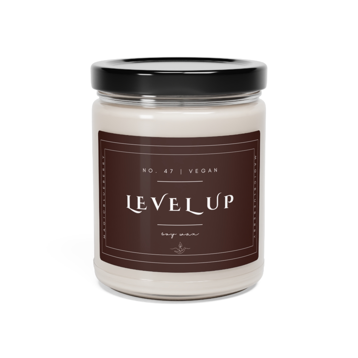 Level Up - Scented Soy Wax Candle | Clear Jar | Vegan Sea Salt+Orchid Soy Candle | Coconut Soy Candle 9oz | Positive Quote product thumbnail image