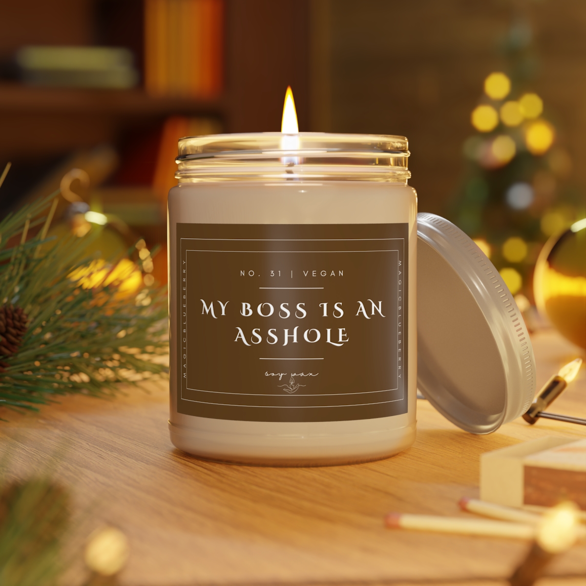 My Boss - Scented Soy Wax Candle | Clear Jar | Vegan Candle | Coconut Soy Candle 9oz | Manifestation | Aromatherapy product thumbnail image