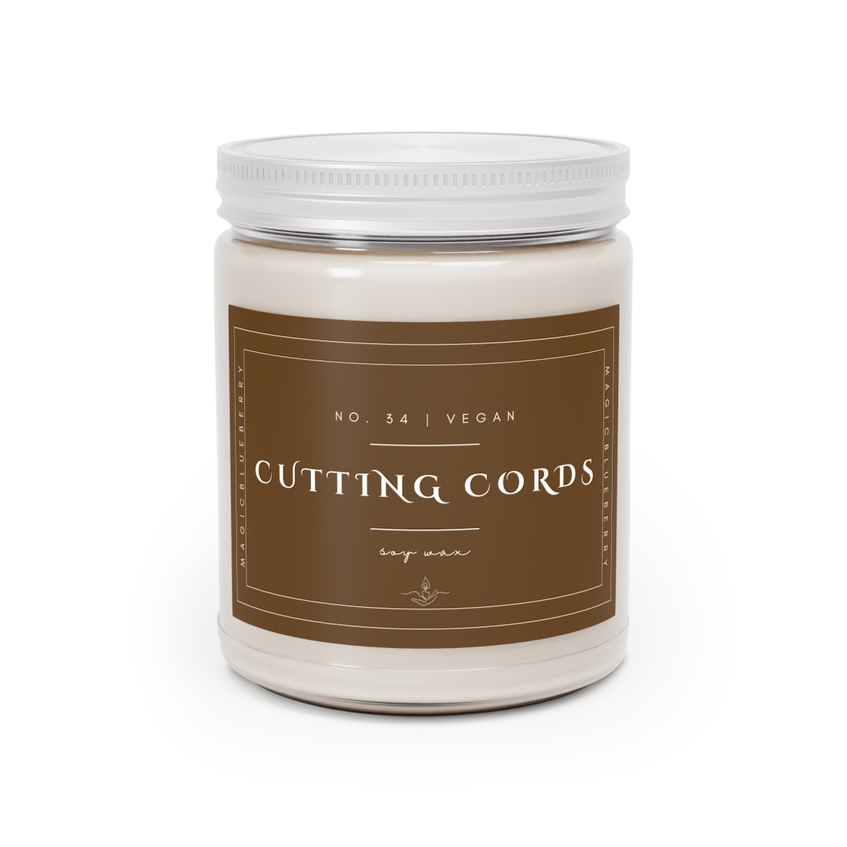 Cutting Cords - Scented Soy Wax Candle | Clear Jar | Vegan Spell Candle | Coconut Soy Candle 9oz | Manifestation product thumbnail image