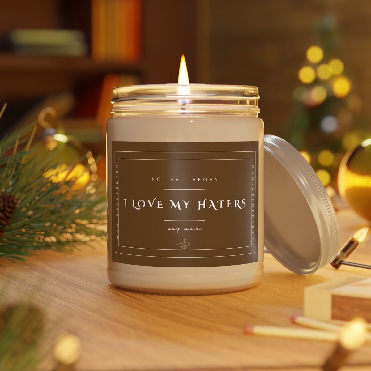 I Love My Haters - Scented Soy Wax Candle | Clear Jar | Vegan Candle | Coconut Soy Candle 9oz | Aromatherapy product thumbnail image