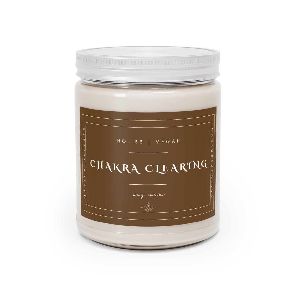 Chakra Clearing - Scented Soy Wax Candle | Clear Jar | Vegan Manifestation Spell Candle | Coconut Soy Candle 9oz | Healing product thumbnail image