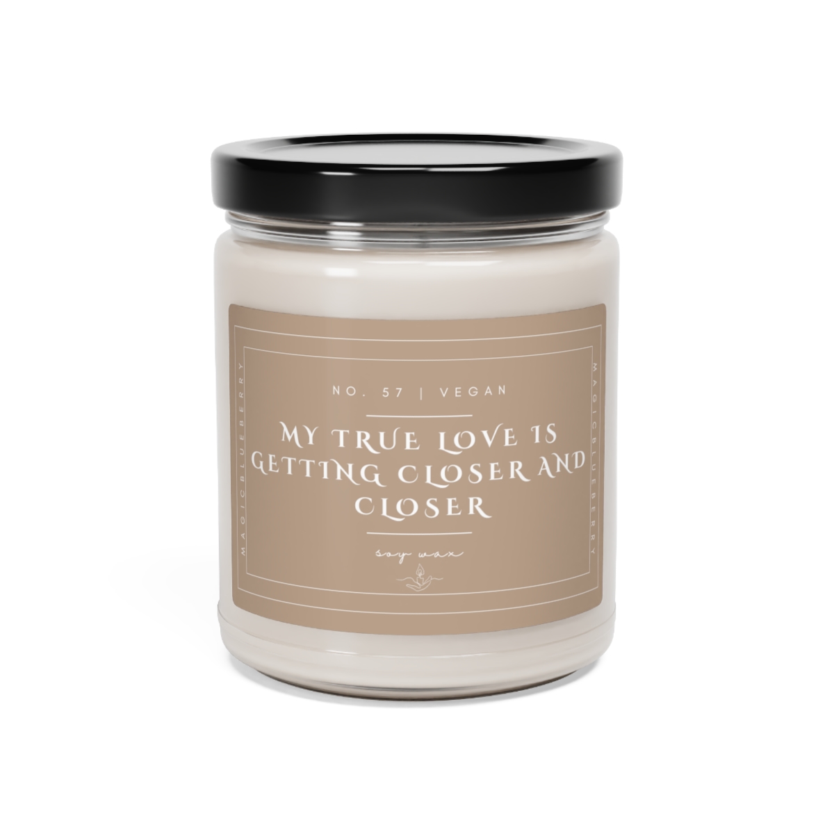 My True Love - Scented Soy Wax Candle | Clear Jar | Vegan Clean Cotton Candle | Coconut Soy Candle 9oz | Positive Quote Candle product thumbnail image