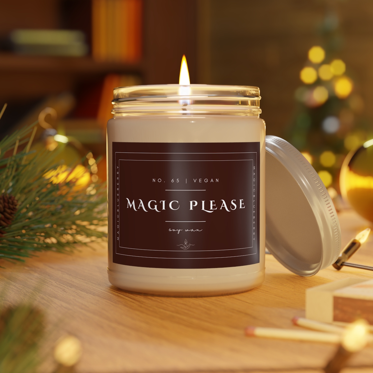 Magic Please - Scented Soy Wax Candle | Clear Jar Candle | Vegan Soy Candle | Coconut Soy Candle | Magic Spell product main image