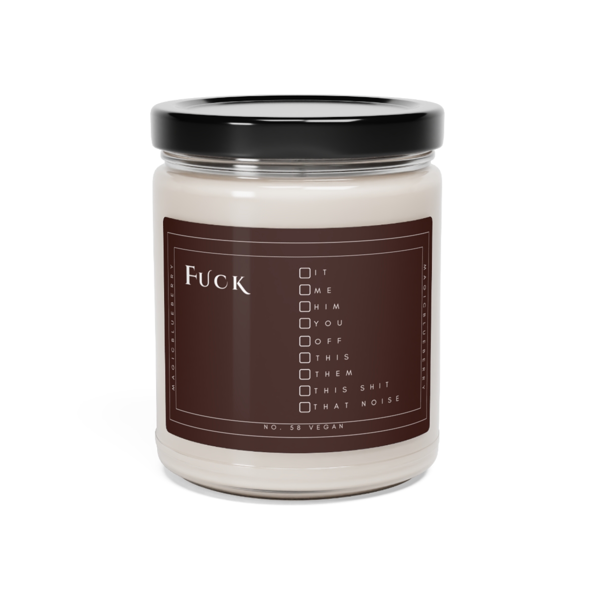 Fuck Them - Scented Soy Wax Candle | Clear Jar | Vegan Clean Cotton Candle | Coconut Soy Candle 9oz | Positive Quote Candle product thumbnail image
