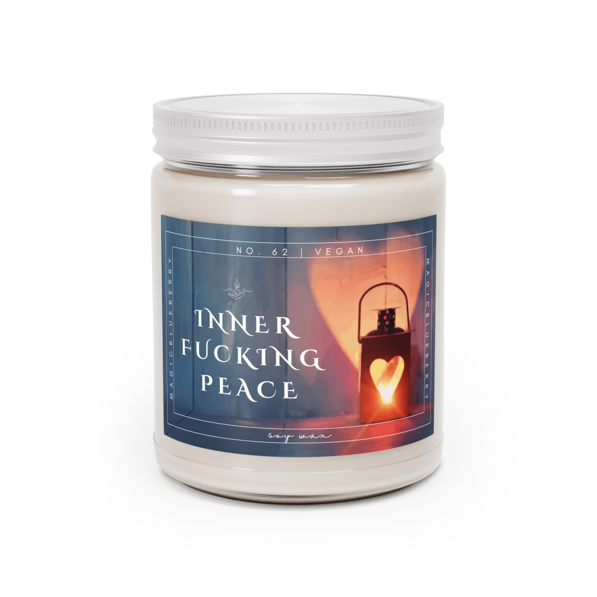 Inner Fucking Peace - Scented Soy Wax Candle | Clear Jar Candle | Manifestation Soy Candle | CoconutCandle9oz | Positive Quote  product thumbnail image