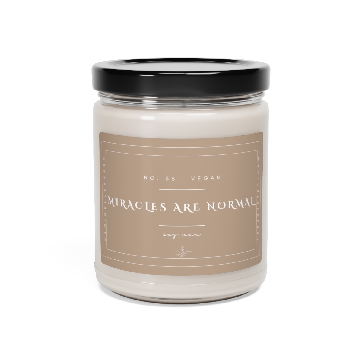 Miracles - Scented Soy Wax Candle | Clear Jar | Vegan Clean Cotton Candle | Coconut Soy Candle 9oz | Positive Quote Candle product thumbnail image