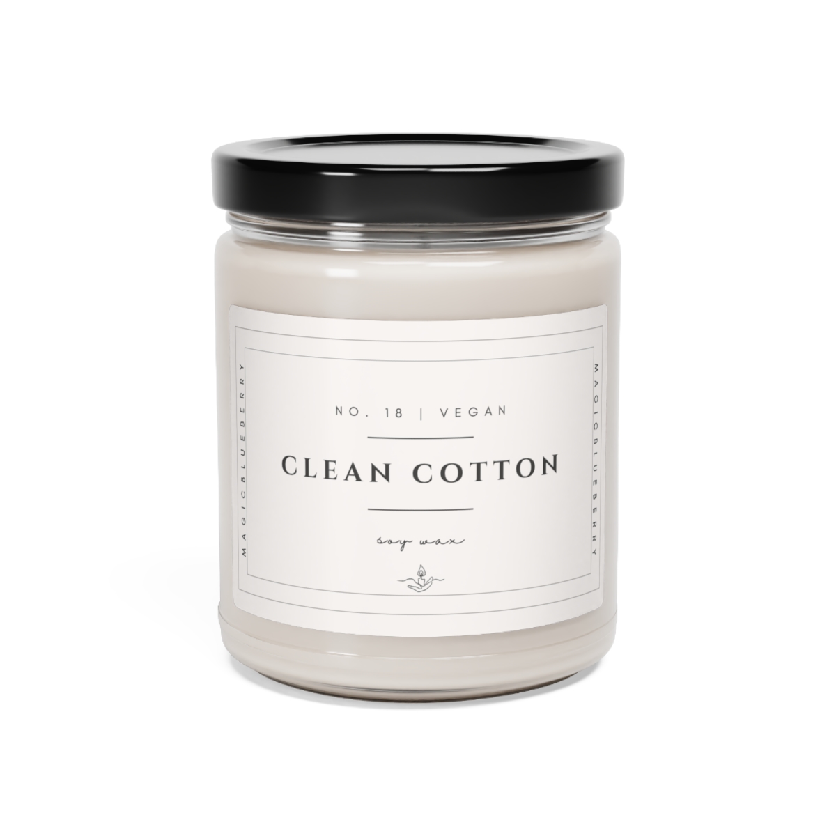 Clean Cotton Scented Vegan Soy Wax Candle Clear Jar Candle, Spell Candle, Sassy Candle Vegan Candle Cotton Wick Candle Home Deco product thumbnail image