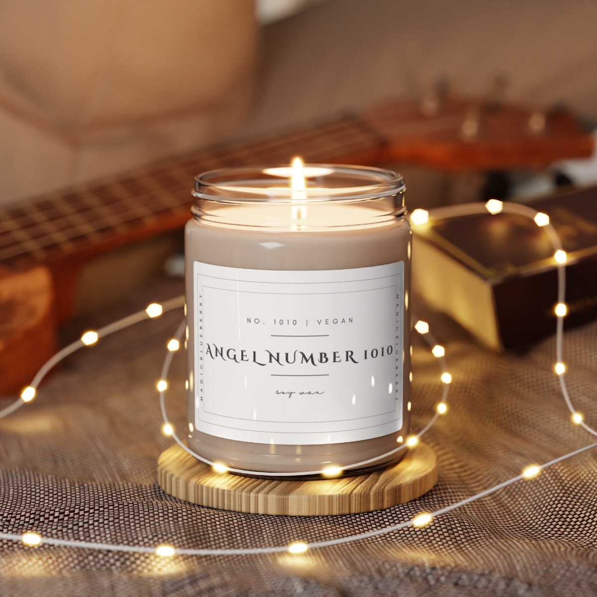 Angel number1010 Scented Vegan Soy Wax Candle Clear Jar Candle, Spell Candle, Sassy Candle Vegan Candle Cotton Wick Candle Home Decor Candle product thumbnail image