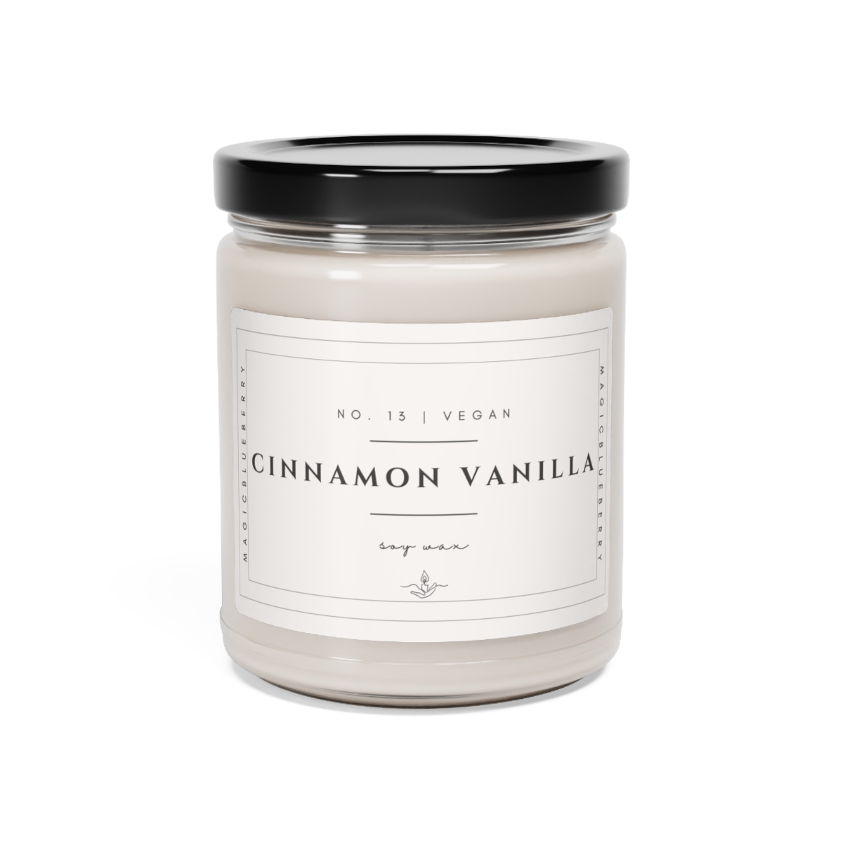 Cinnamon Vanilla Scented Vegan Soy Wax Candle Clear Jar Candle, Spell Candle, Sassy Candle Vegan Candle Cotton Wick Candle Home Deco product thumbnail image