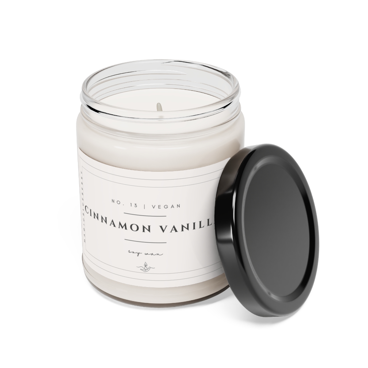 Cinnamon Vanilla Scented Vegan Soy Wax Candle Clear Jar Candle, Spell Candle, Sassy Candle Vegan Candle Cotton Wick Candle Home Deco product thumbnail image