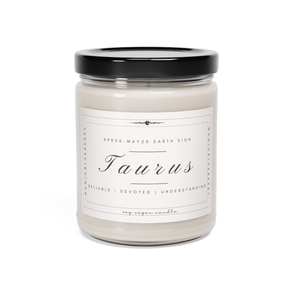 Taurus - Scented Vegan Soy Wax Candle Clear Jar Candle, Spell Candle, Sassy Candle Vegan Candle Cotton Wick Candle Home Deco product thumbnail image
