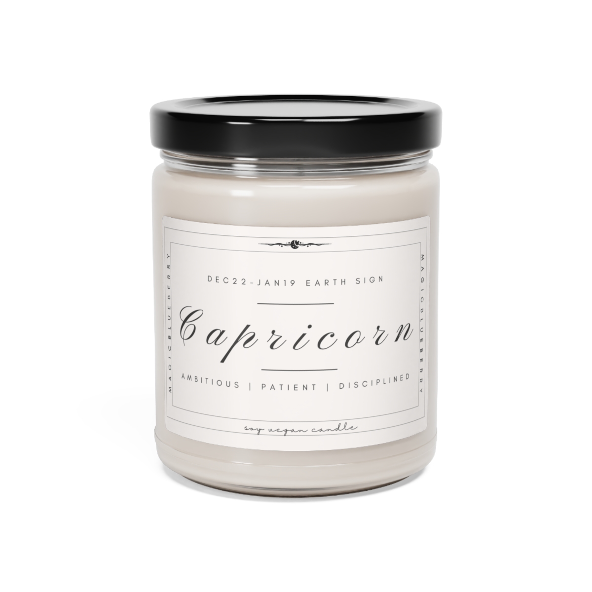 Capricorn - Scented Vegan Soy Wax Candle Clear Jar Candle, Spell Candle, Sassy Candle Vegan Candle Cotton Wick Candle Home Deco product thumbnail image