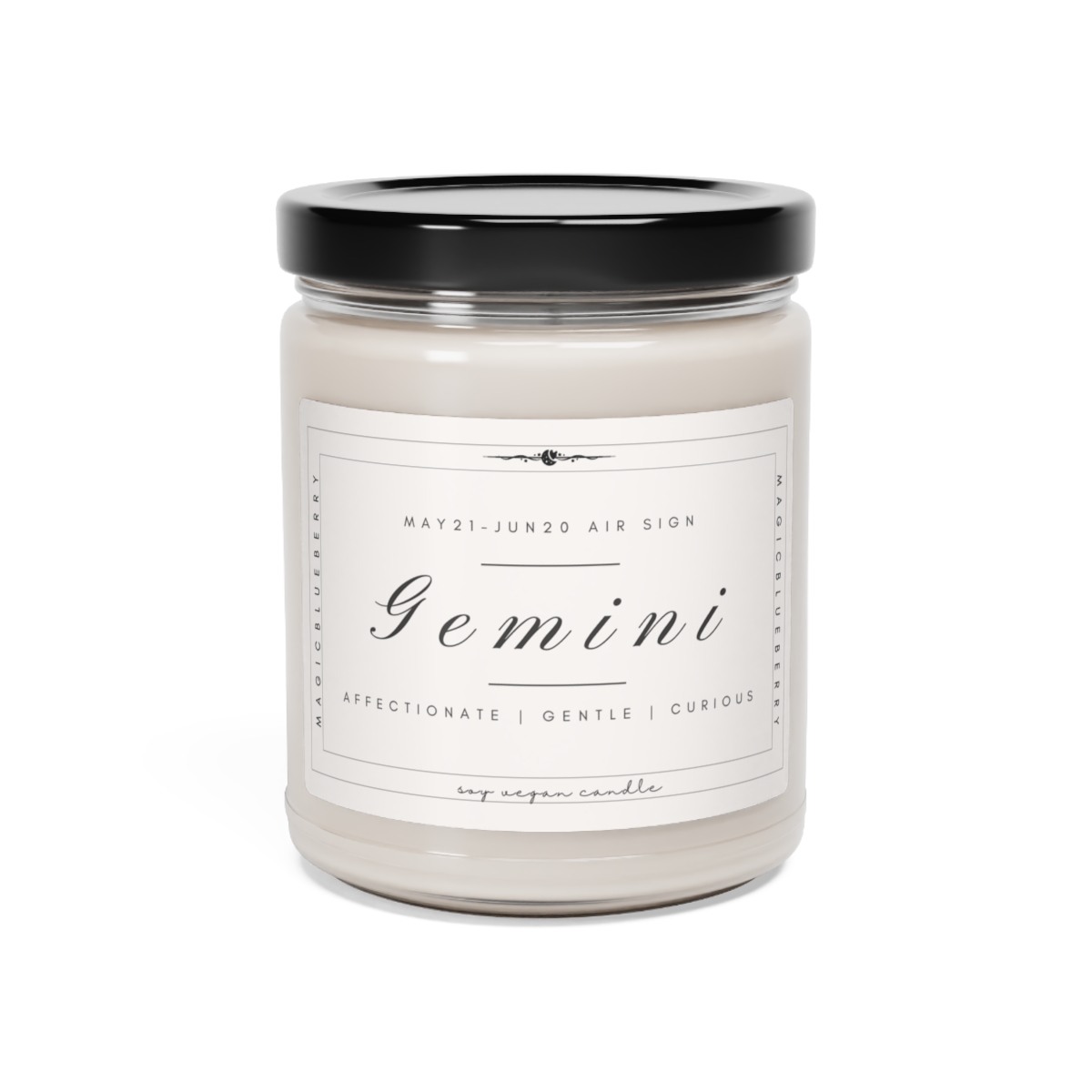 Gemini - Scented Vegan Soy Wax Candle Clear Jar Candle, Spell Candle, Sassy Candle Vegan Candle Cotton Wick Candle Home Deco product thumbnail image