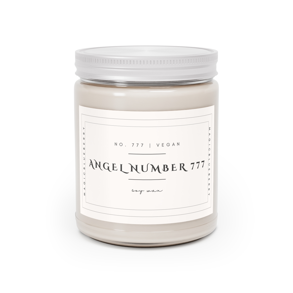 Angel number777 Scented Vegan Soy Wax Candle Clear Jar Candle, Spell Candle, Sassy Candle Vegan Candle Cotton Wick Candle Home Decor Candle product thumbnail image