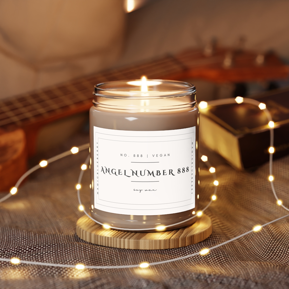 Angel number888 Scented Vegan Soy Wax Candle Clear Jar Candle, Spell Candle, Sassy Candle Vegan Candle Cotton Wick Candle Home Decor Candle product thumbnail image
