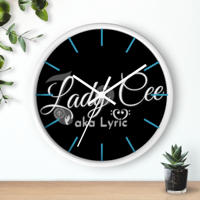 Lady Cee Lyric Logo Wall clock w/Blue Lines