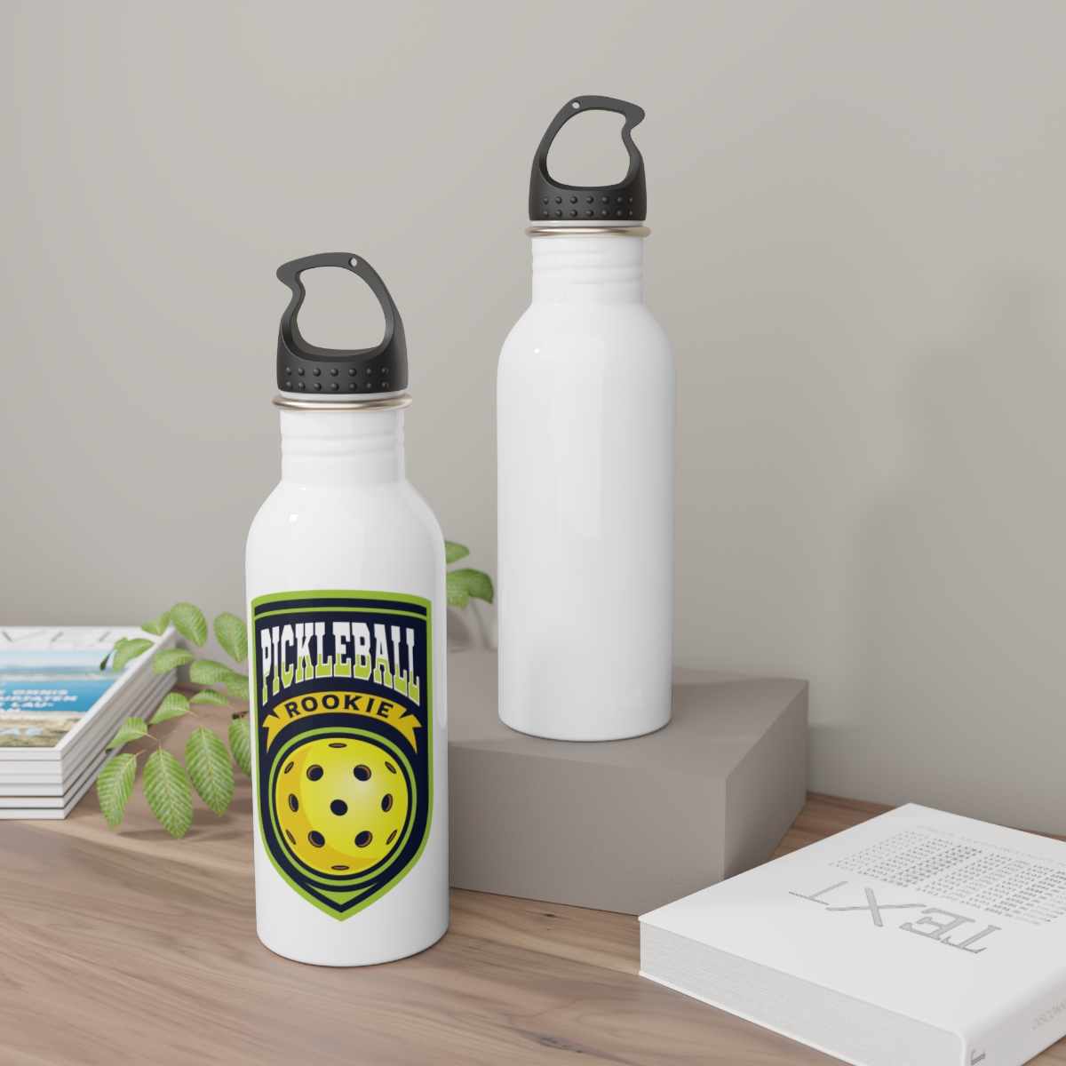 Pickleball Rookie - Crest Stainless Steel Water Bottle product main image