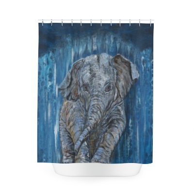 Elephant Polyester Shower Curtain