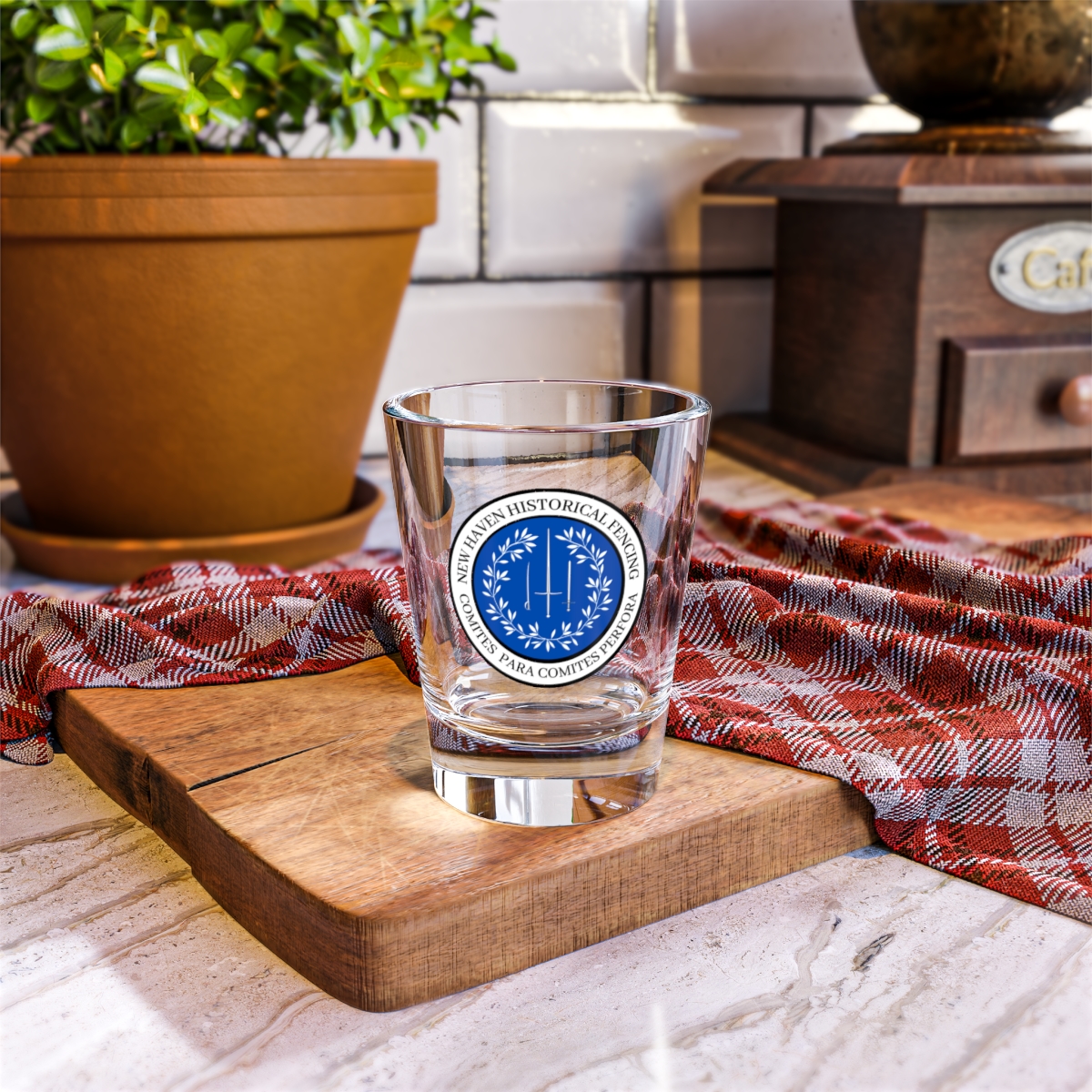 New Haven Historical Fencing Shot Glass, 1.5oz product thumbnail image