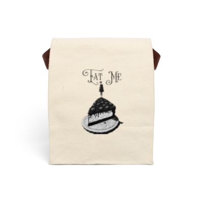 "Eat Me" Alice in Wonderland Canvas Lunch Bag With Strap