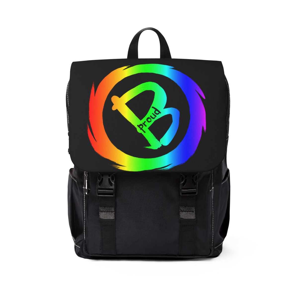 Casual Shoulder Backpack Rainbow B proud Black Flap product thumbnail image