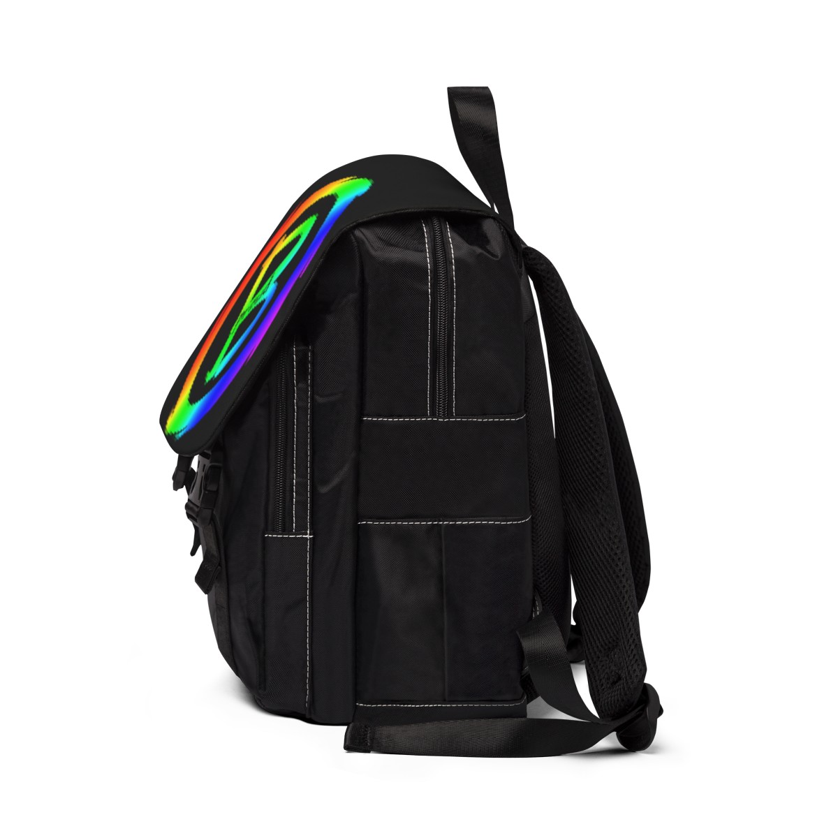 Casual Shoulder Backpack Rainbow B proud Black Flap product thumbnail image