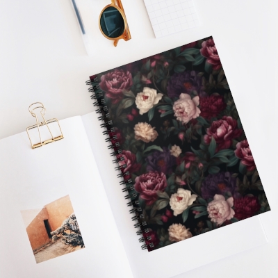 Queen of Ash and Shadow's Rose Garden Spiral Notebook - Ruled Line