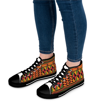 Women's High Top Sneakers | African Print Sneakers | Gift For Her | Ankara Kente Print Sneakers| Women's Shoes For All Occasion