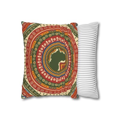 Africa Spun Polyester Pillowcase, Africa Map Pillowcase, Double sided African print Pillowcase For Living Room Couch