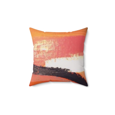 14" X 14" FAUX SUEDE PILLOW - SUNSET