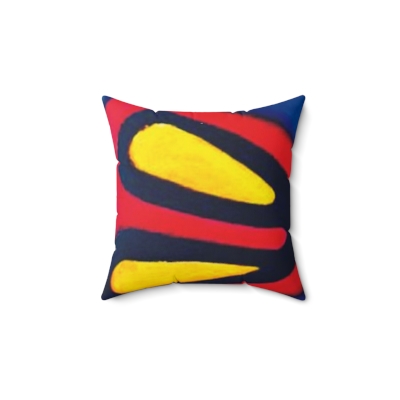 Super Hero Abstraction 14"x14" Faux Suede Square Pillow