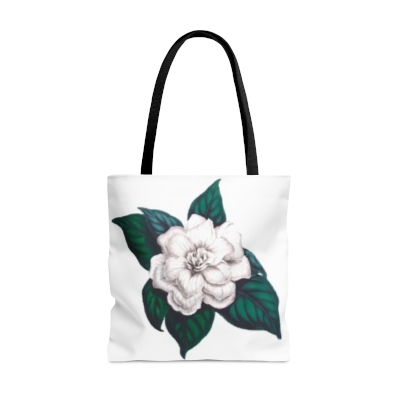 "Antique Plants by Unknown Hands" - Flower and leaves of Gardenia jasminoides var. fortuneana - Tote Bag 