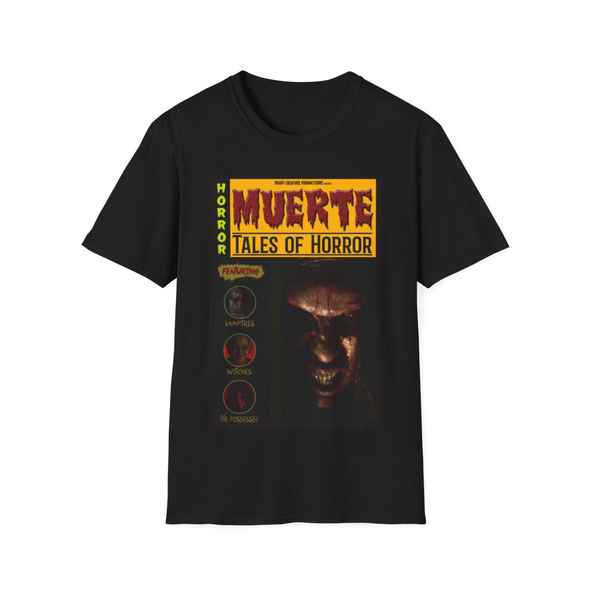 MUERTE: TALES OF HORROR POSTER Unisex Softstyle T-Shirt product thumbnail image