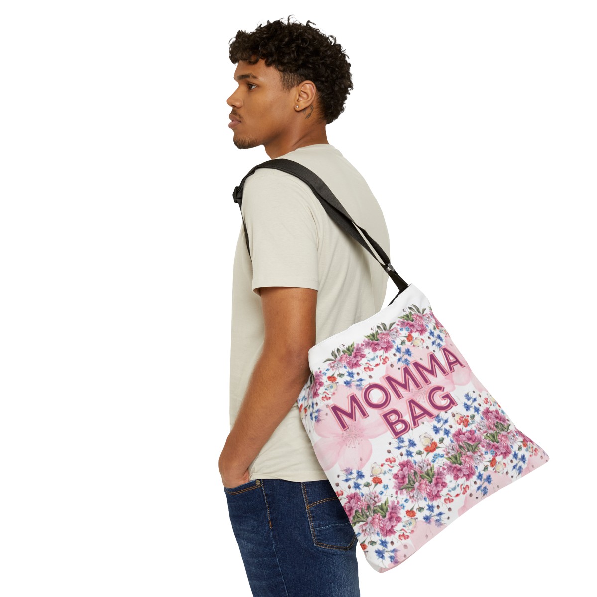 Momma Adjustable Tote Bag (AOP) product thumbnail image