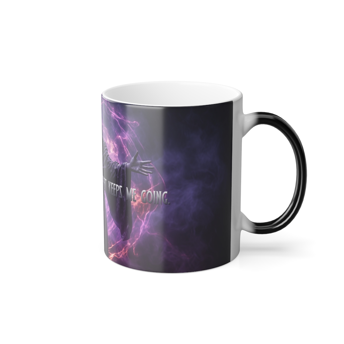 "Coffee, the black magic that keeps me going" Color Morphing Mug, 11oz (Includes game) Path of the Necromancer  product thumbnail image
